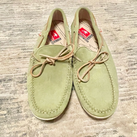 NWOB-Fluchos Soft Green Leather Shoes Loafers F0425 Men's US 11EU 45 Slip On